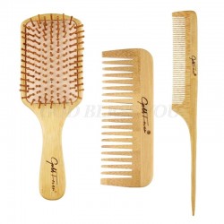 *Set COIFFURE 6 Peignes & Brosses à Cheveux en Bambou