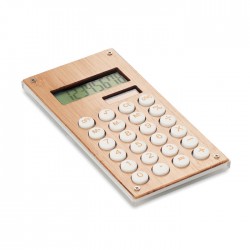 *Calculatrice à 8 chiffres à double alimentation en ABS avec un boîtier en bois de bambou